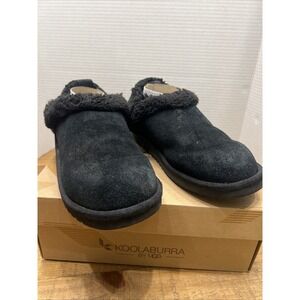 Koolaburra by UGG Shoe Womes 7 Slip-Ons  Advay  Leather Suede  Wool Lined  Black